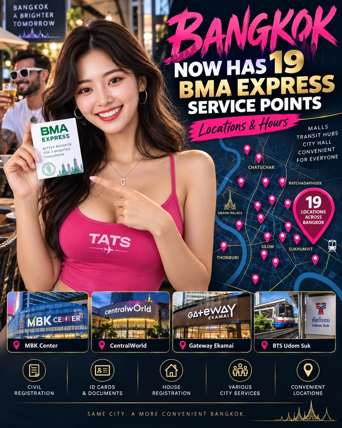 Bangkok BMA Express Service Points editorial image
